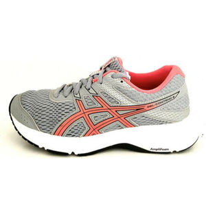 Asics Gel Contend 6 Womens Gray Orange Lace Up Running Shoes Size 5.5